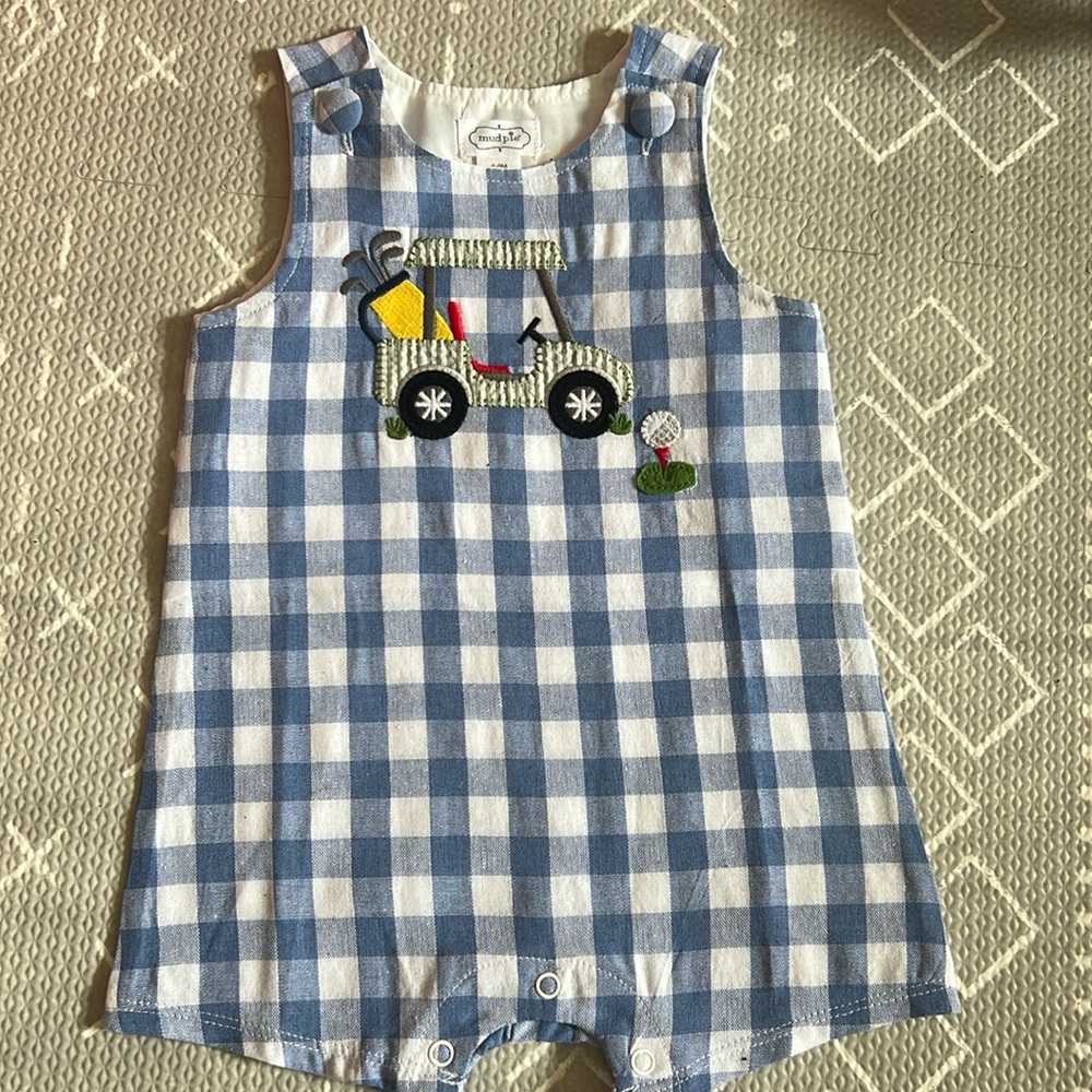 Mud pie gingham golf shortie